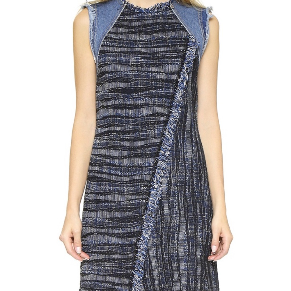 Rebecca Taylor Boho Tweed and Denim Dress Size 2